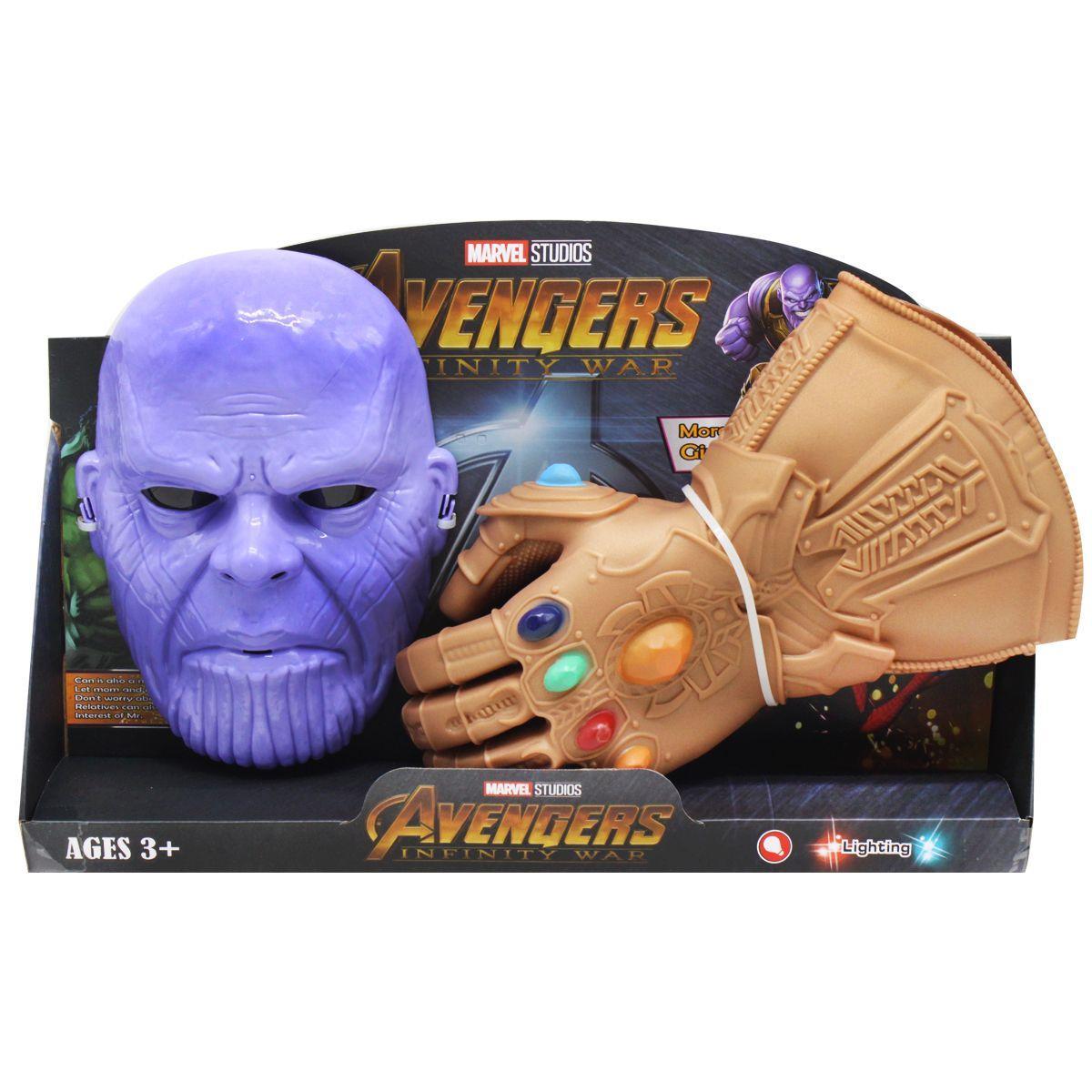 Перчатка бесконечности рука резиновая Таноса и маска  Thanos Marvel Legends  B0449H