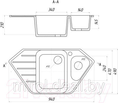 Мойка кухонная Gerhans E10 - фото 7 - id-p223899366