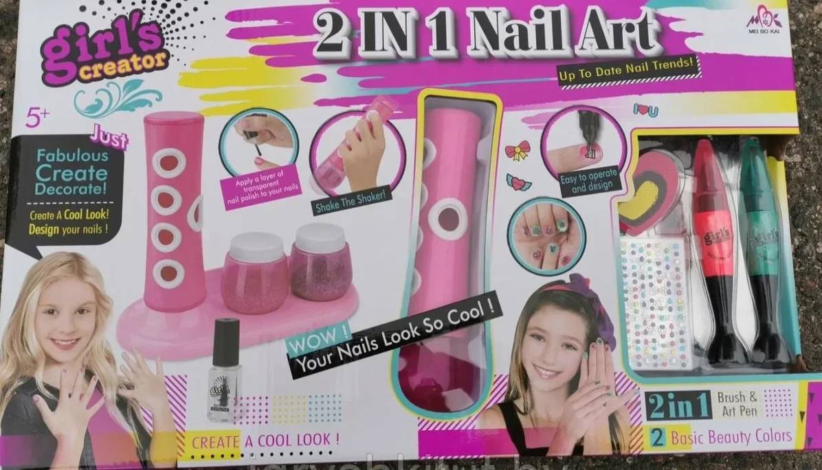 Детский маникюрный набор "2 в1 Nail Art " для стайлинга ногтей арт.MBK-357