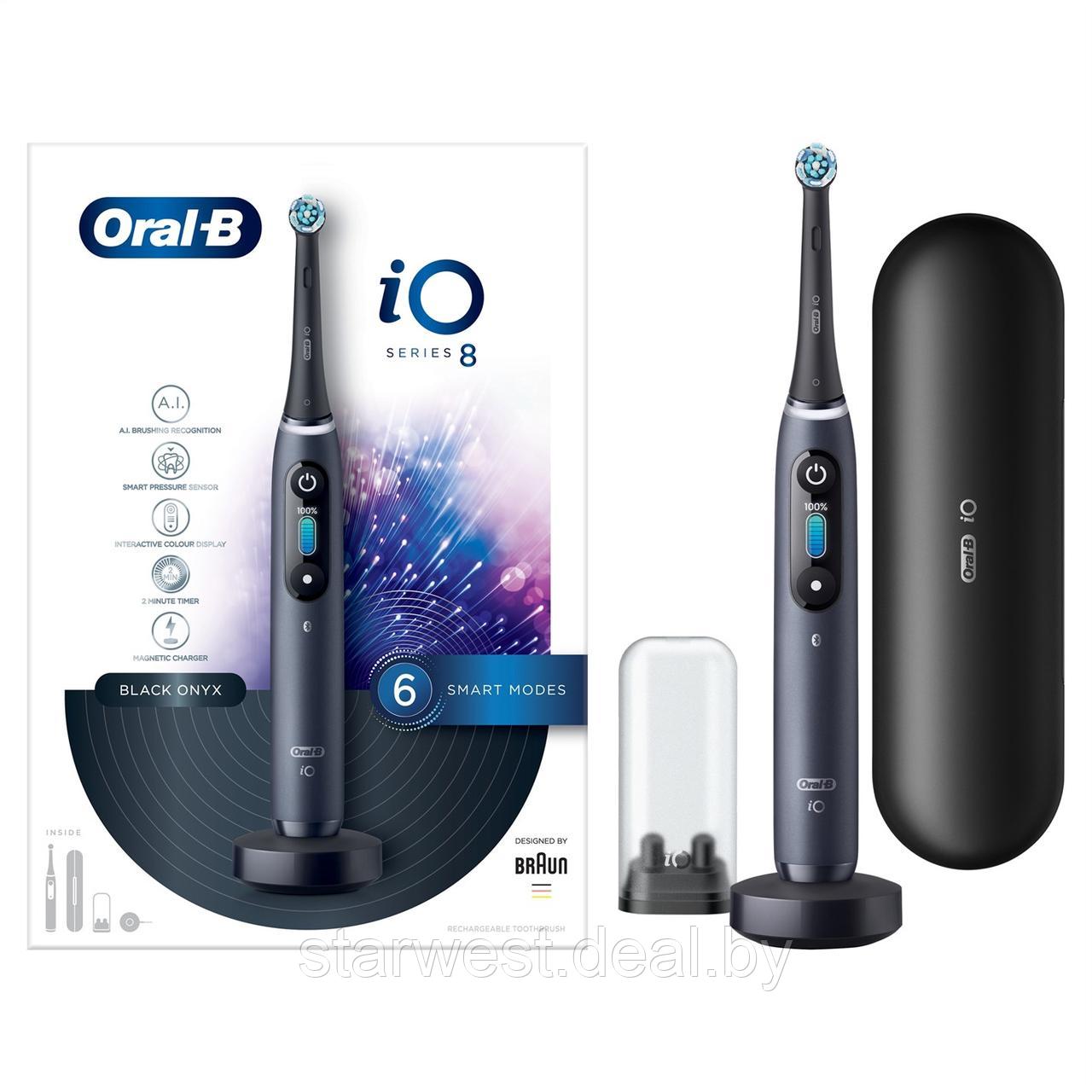 Oral-B Braun iO Series 8 Black Onyx Электрическая зубная щетка iOM8.1B2.2BD - фото 1 - id-p223899931