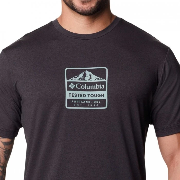 Футболка мужская Columbia Tech Trail Front Graphic SS Tee черный - фото 3 - id-p206895725