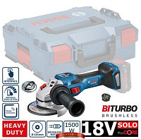 Аккумуляторная углошлифмашина BOSCH GWS 18V-15 SC Professional (06019H6100) L-Boxx, без аккум.