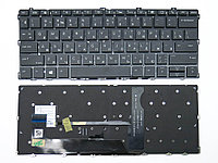 Клавиатура для ноутбука HP EliteBook X360 1030 G2, чёрная, с подсветкой, RU
