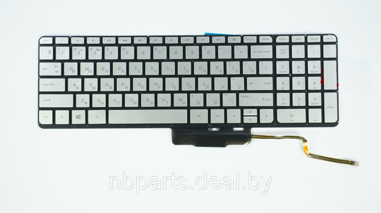 Клавиатура для ноутбука HP Envy X360 15-U, серебро, с подсветкой, RU