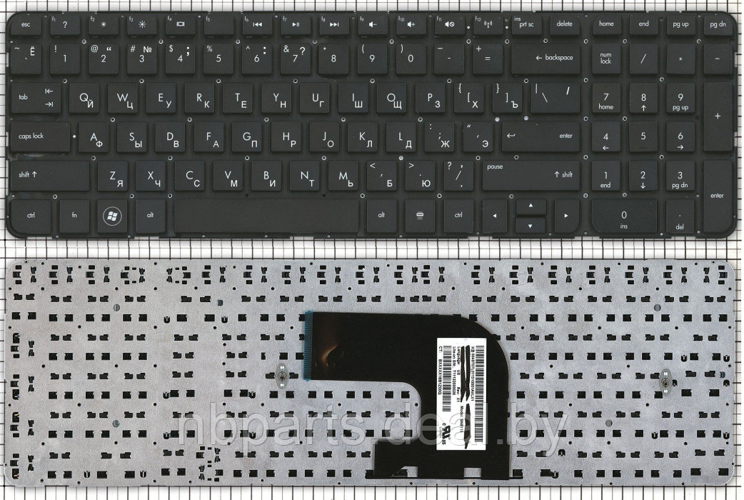 Клавиатура для ноутбука HP Pavilion DV6-7000, чёрная, RU