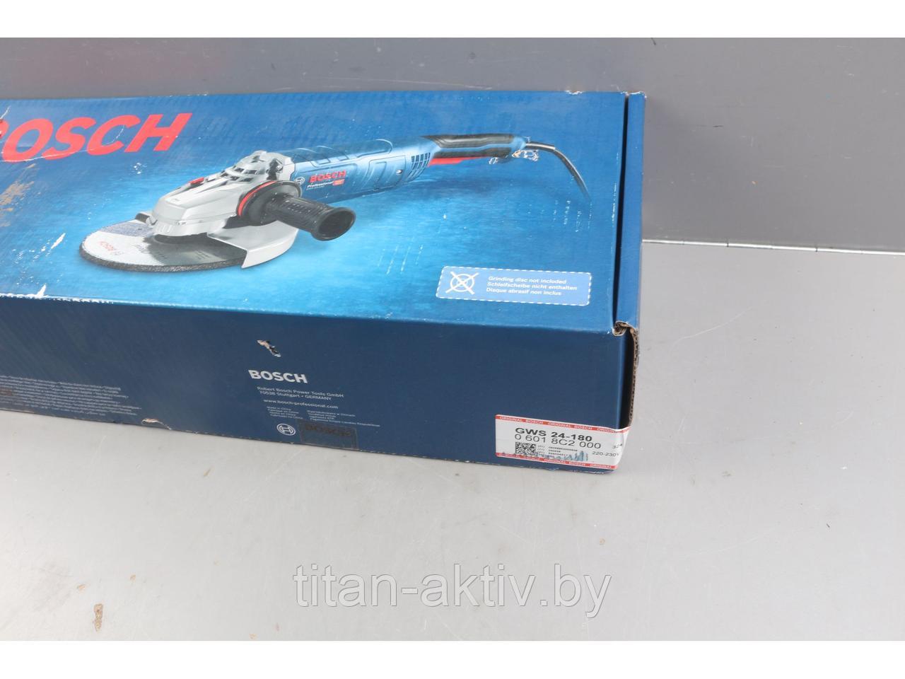 Двуручная углошлифмашина BOSCH GWS 24-180 в кор. уцененный (0023970816) (2400 Вт, диск 180х25 мм)