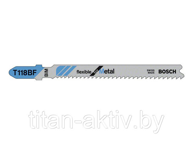 Пилка лобз. по металлу T118BF (1 шт.) BOSCH (пропил прямой, тонкий, для листового металла)