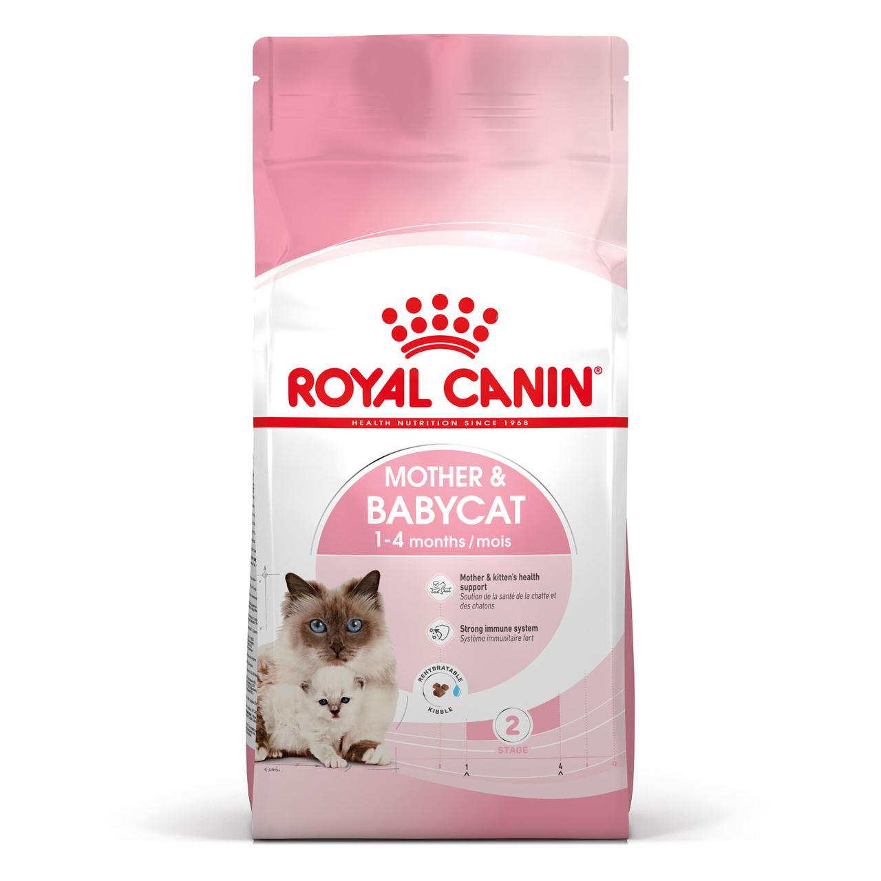 Корм сухой Royal Canin Mother & Babycat сухой для котят от 1 до 4 месяцев,беременных и кормящих кошек 0.4 кг.