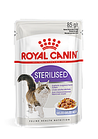 Корм влажный Royal Canin Sterilised для стерилизованных взрослых кошек (кусочки в желе), 85гр.