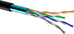 FTP cat.5e 24AWG витая пара уличный экранированный кабель информационный интернет медный outdoor