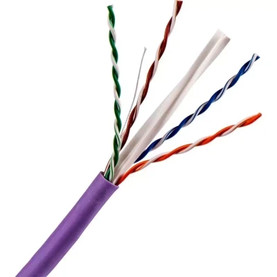 TWT UTP cat.5e 24AWG витая пара кабель информационный интернет медный нг(А)-LS фиолетовый, 305 метров
