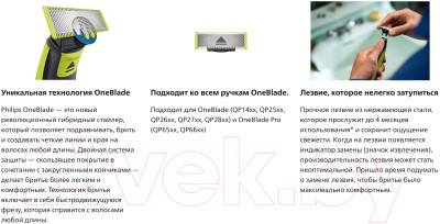 Набор лезвий для электробритвы Philips OneBlade QP240/50 - фото 10 - id-p223929513
