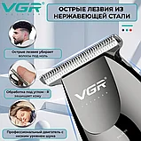 Машинка для стрижки волос триммер профессиональный VGR, фото 3