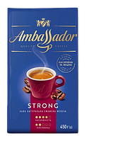 Кофе натуральный жаренный молотый Ambassador Strong, вак.уп. 450г*12, Польша