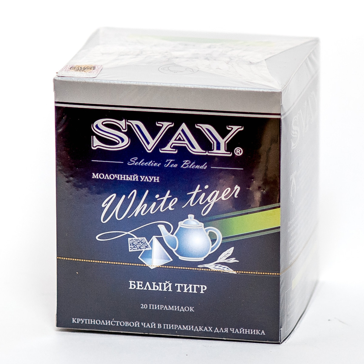 Чай "Svay White Tiger", ТМ "SVAY" чай зеленый Улун, "Молоко" (пакетированный пирамидки 20х4 гр)