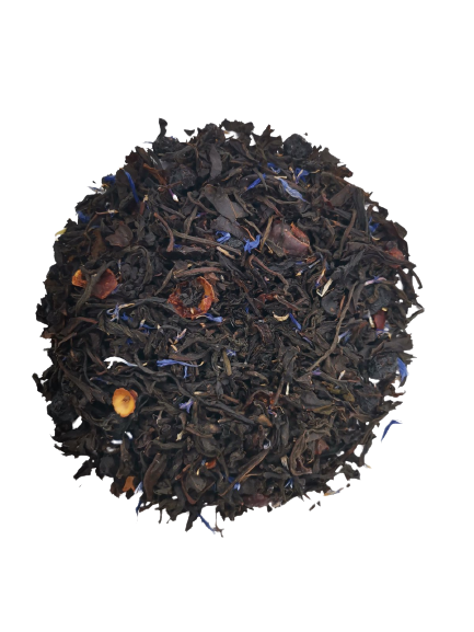 Чай "Изысканный бергамот" купажированный, черный, чай из Индии, цветки василька, плоды аронии, шиповник... - фото 1 - id-p223933951