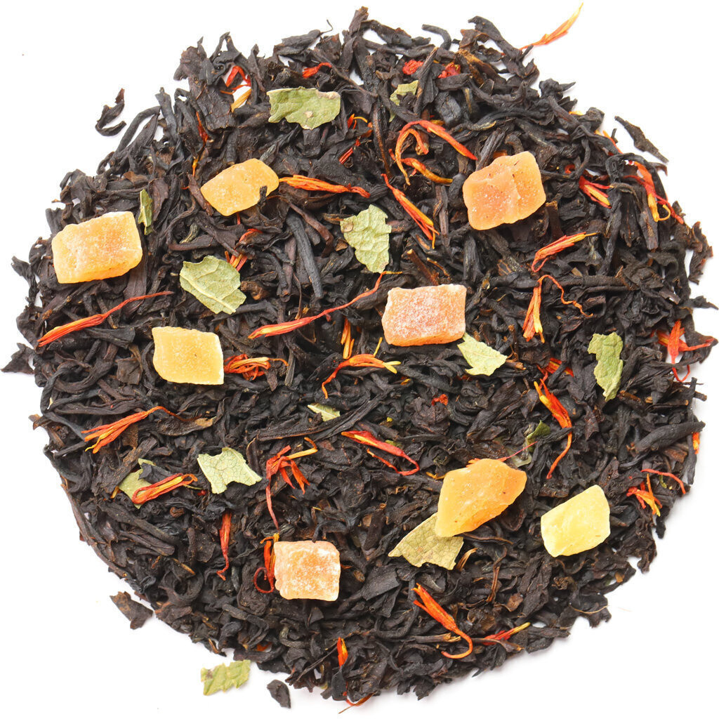 Чай "Черный чай с персиком" купажированный, черный, персик, ананас, календула, черноплодная рябина... 500 г, - фото 1 - id-p223933956