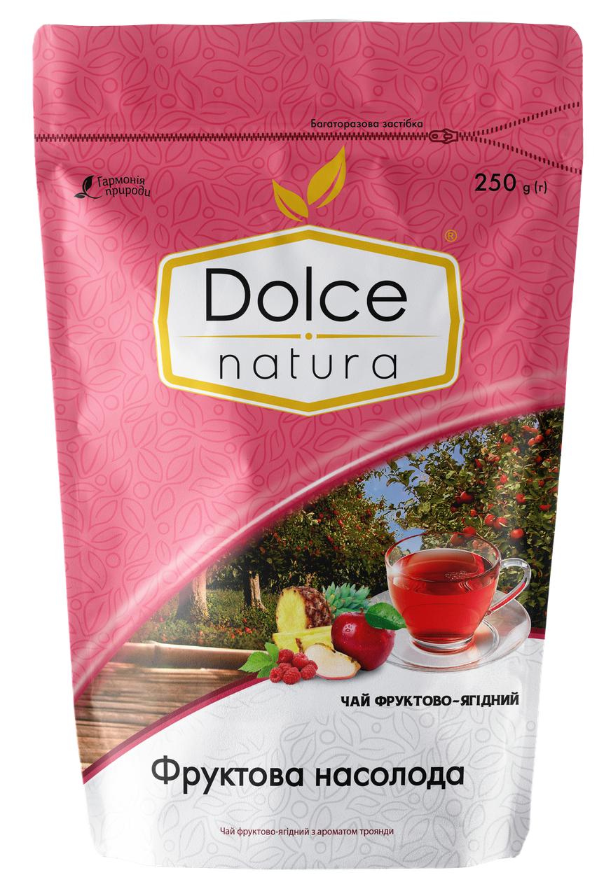 Чай "Фруктовое наслаждение", ТМ "Dolce Natura" фруктово-ягодный с ароматом розы, 250 гр