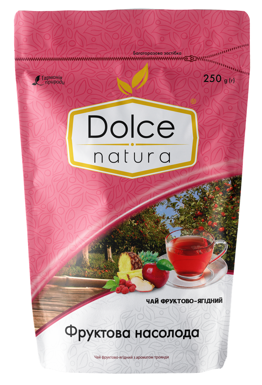 Чай "Фруктовое наслаждение", ТМ "Dolce Natura" фруктово-ягодный с ароматом розы, 250 гр - фото 1 - id-p223935000