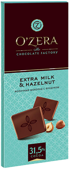 ПШ504 КДВ Молочный шоколад Milk&Extra Hazeln, 18шт/90г РФ
