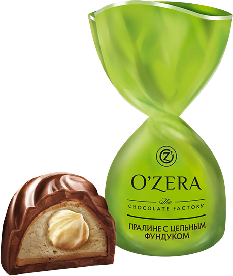УК757 КДВ Шоколадные конфеты O'Zera пралине с цельным фундуком, 230 г, РФ