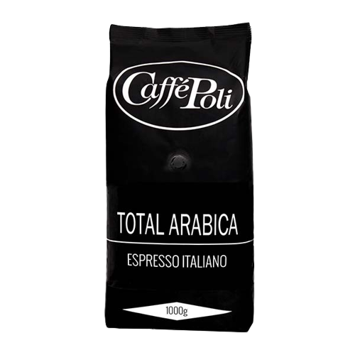 Кофе натуральный жареный в зернах "Total Arabica", ТМ "Caffe Poli", 1 кг (1кор/10шт) - фото 1 - id-p223935028