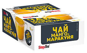 Чай "Манго-маракуйя" ТМ "SimpaTea", сок манго, маракуйя, зеленый чай, манго сушеный, 1х18шт/60г (2/1), РФ