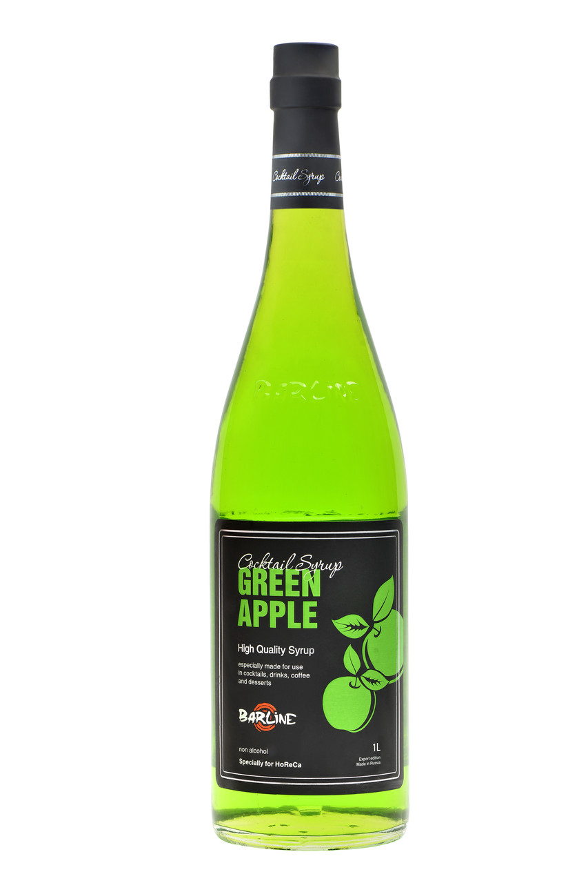 Сироп ТМ "BARLINE" Зеленое яблоко 1,0 стекло (1кор/6 шт) - фото 1 - id-p223934114