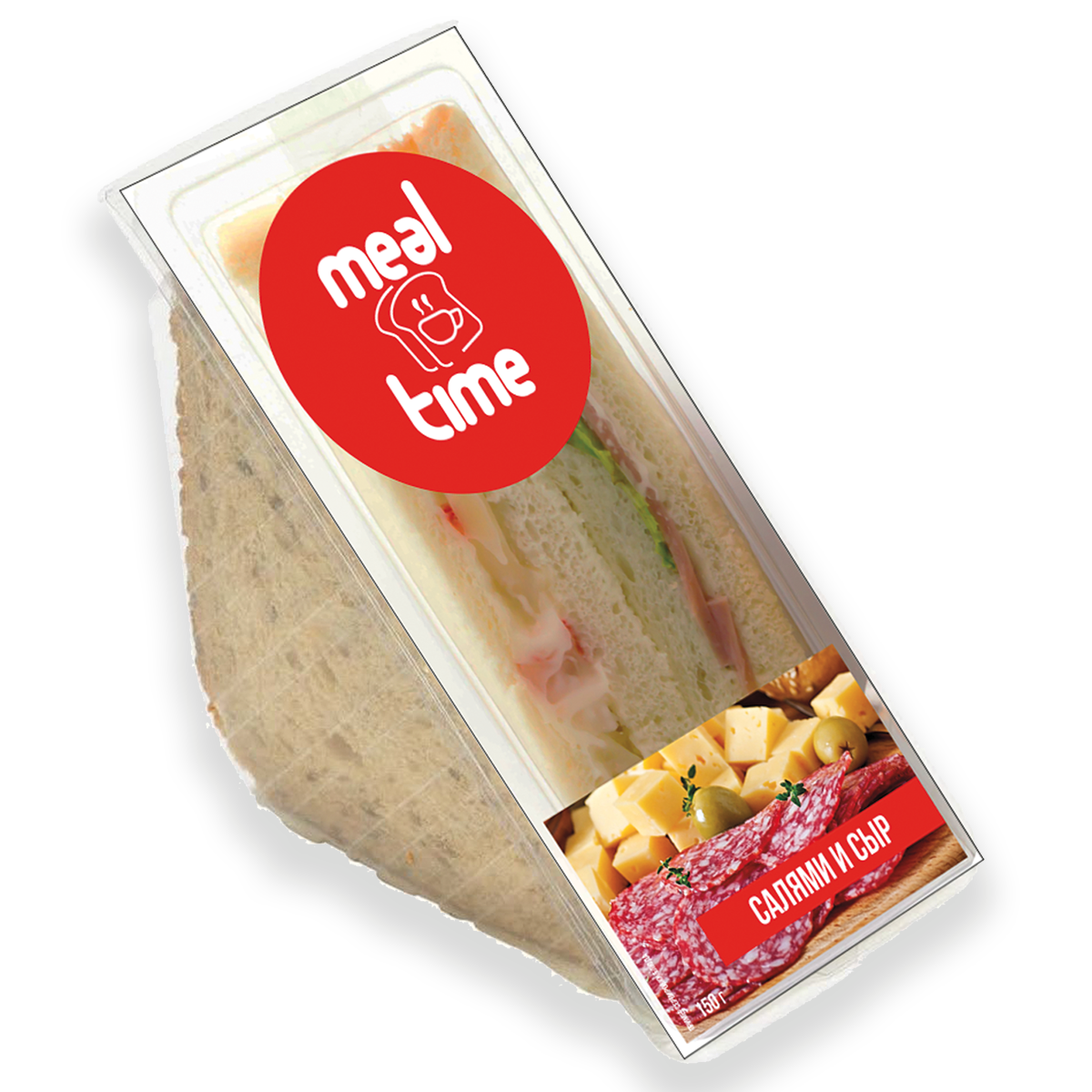 Сэндвич "Салями и сыр", упакованный в газовой среде, замороженный, 150 г 1кор/6шт