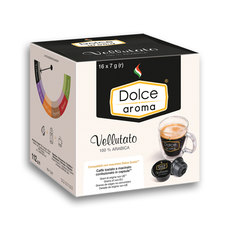 Кофе в капсулах "Dolce Aroma Vellutato" совместимы с Dolce Gusto (16шт/уп), ТМ "Dolce Aroma" - фото 1 - id-p223934280