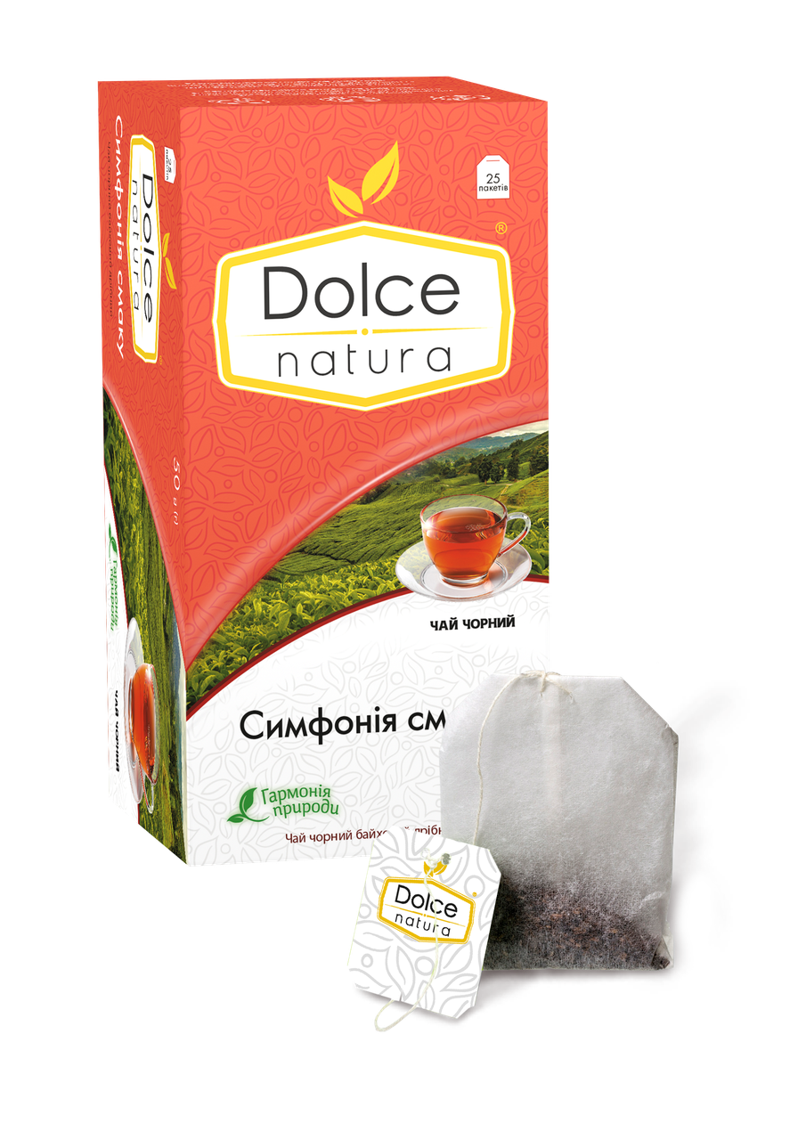 Чай "Симфония вкуса", ТМ "Dolce Natura" черный байховый мелкий, пакетированный 50г, (25 х 2 г)