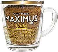 Кофе сублимированный в стеклянной кружке "Gold" ТМ Maximus 70 гр (1*12)
