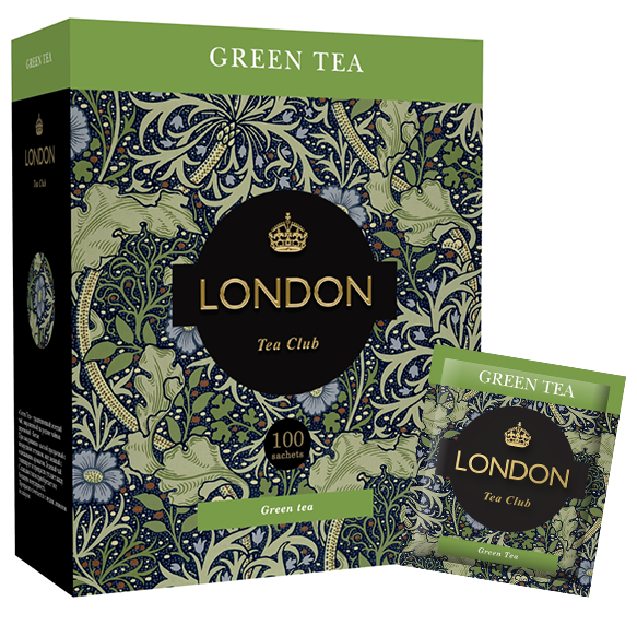 Чай зеленый "GREEN TEA" ТМ "London Tea Club", 100*2 гр с ярлыком сашет (1*8)