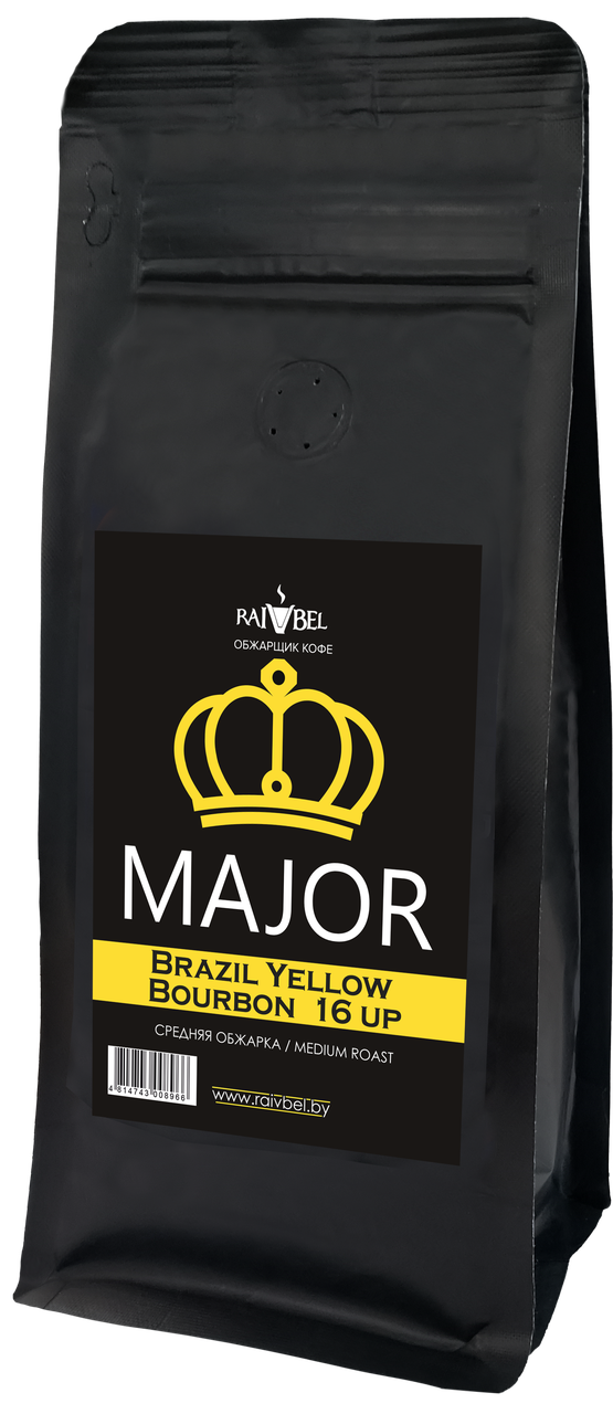 Кофе натуральный жареный в зернах "Brazil Brazil Yellow Bourbon NY 2/3 16 up", ТМ "MAJOR",100% арабика, - фото 1 - id-p223935347
