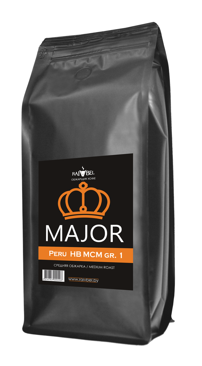 Кофе натуральный жареный в зернах "Peru Arabica HB MCM gr.1", ТМ "MAJOR",100% арабика, средняя обжарка 1 кг, - фото 1 - id-p223934382