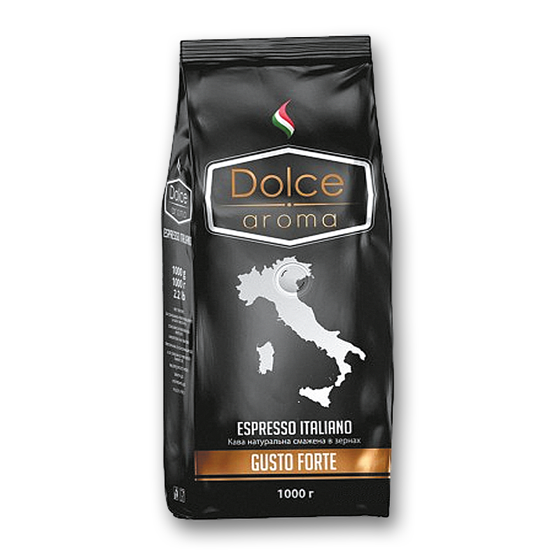 Кофе в зернах Dolce Aroma GUSTO FORTE, ТМ "Dolce Aroma", 1 кг (1кор/10шт) - фото 1 - id-p223934433
