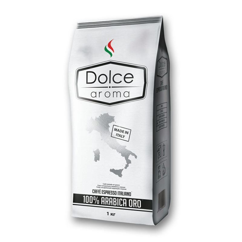 Кофе в зернах Dolce Aroma 100% Arabica ORO, ТМ "Dolce Aroma", 1 кг (1кор/10шт) - фото 1 - id-p223934437