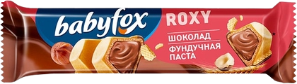РВК423 Вафельный батончик "Baby Fox Roxy" с орех. начинкой и молочным шоколадом 24шт/18,2 гр РФ