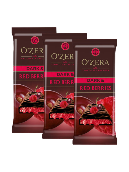 ОС825 КДВ Горький шоколад с начинкой O"Zera Dark&Red berries, 15шт/90г РФ