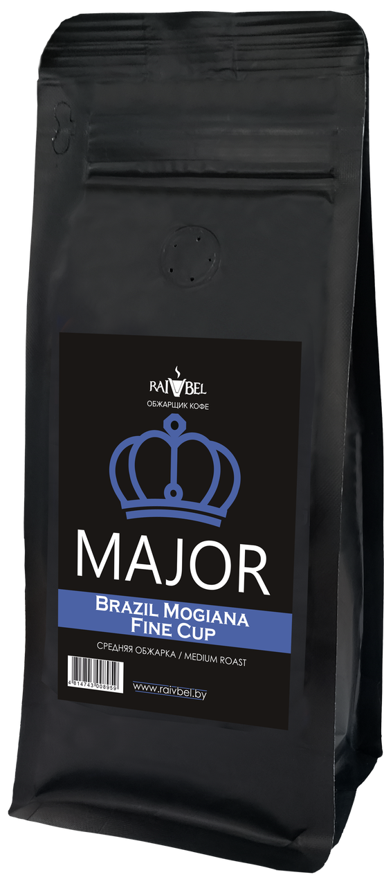 Кофе натуральный жареный в зернах "Brazil Mogiana NY 2 17/18 Fine Cup", ТМ "MAJOR",100% арабика, средняя - фото 1 - id-p223935467