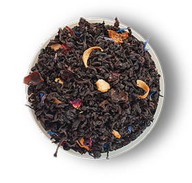 Чай "Настоящее удовольствие", ТМ "Чайные шедевры" черный байховый листовой с растительным сырьем и ароматом
