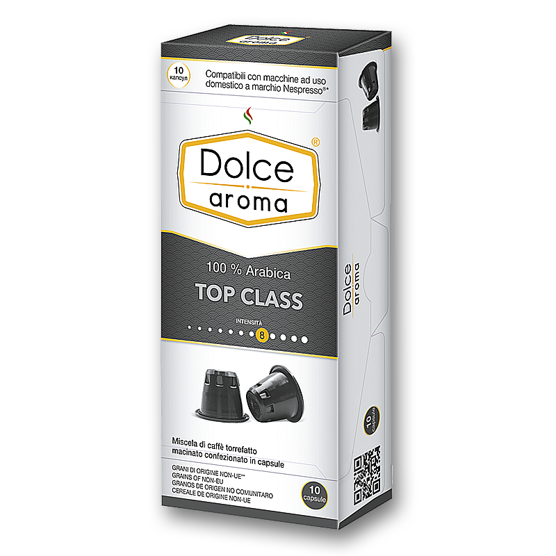 Кофе в капсулах "Dolce Aroma Top Class" совместимы с Nespresso (10шт/уп), ТМ "Dolce Aroma" - фото 1 - id-p223934567