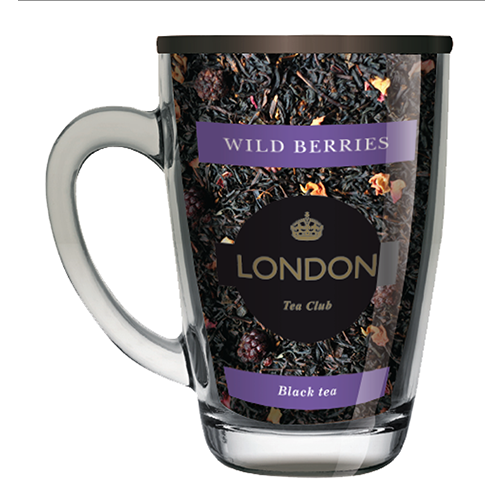 Чай черный байховый "Лесные ягоды" ТМ "London Tea Club", 70 гр в стеклянной кружке, (1*20)