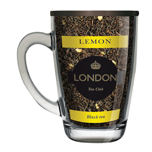 Чай черный байховый "Лимон" ТМ "London Tea Club", 70 гр в стеклянной кружке, (1*20)