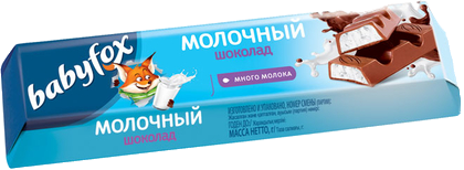 РР366 КДВ Молочный шоколад Babyfox с молочной начинкой 30шт/45 г РФ