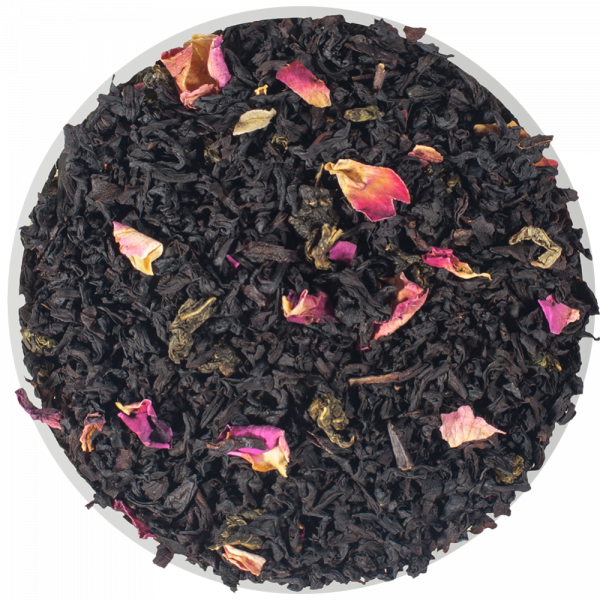 Чай "Вишневый конфитюр", ТМ "Чайные шедевры" черный байховый листовой с добавлением чая зел. с лепестками - фото 1 - id-p223934755