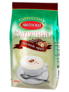 Капучино "Лесной орех", т.м. "ARISTOCRAT", произв. "ARISTOCRAT", растворимый кофейный напиток, 300 г