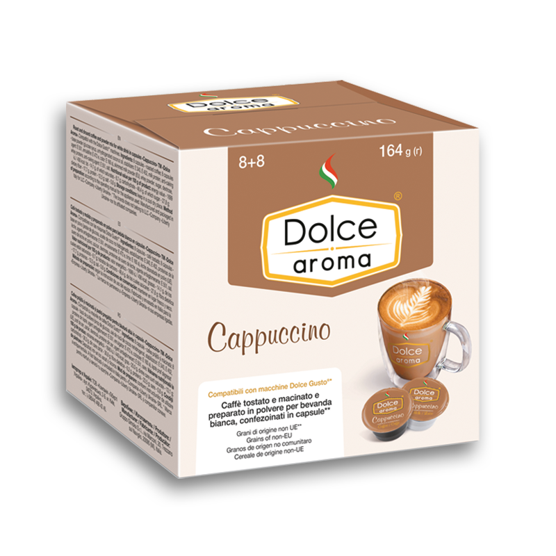 Кофе в капсулах "Dolce Aroma Cappuccino" совместимы с Dolce Gusto (16шт/уп), ТМ "Dolce Aroma" - фото 1 - id-p223934833