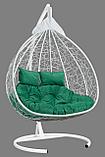 Подвесное двухместное кресло-кокон FISHT белый/зеленый, фото 5