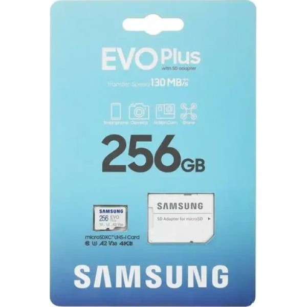 Карта памяти Samsung EVO PLUS microSDXC 256Gb UHS-I U3 130MB/s (R) - фото 2 - id-p220150950